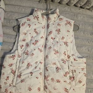 Love, Fire Floral Zip-Up Vest